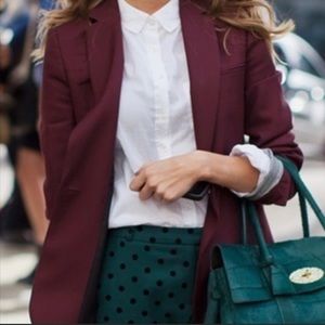 Vntg BROOKS BROS Burgundy Camel Hair Blazer Sz 8